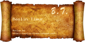 Beslin Timur névjegykártya